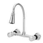 Torneira Misturador Parede Cozinha Gourmet Cone Duplo Jato