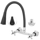 Torneira Misturador Parede Gourmet Flexível Preto Cozinha
