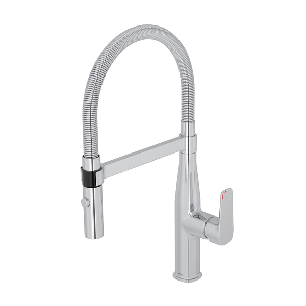 Torneira Misturador de Pia para Cozinha com Bica Alta Articulável Cromada Level Gourmet Deca