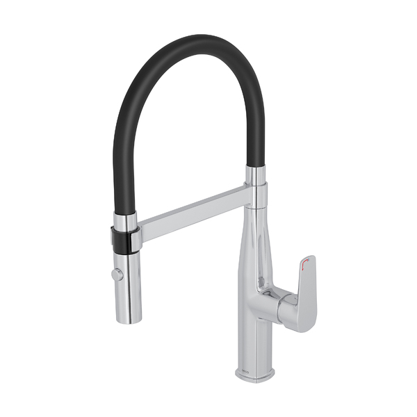 Torneira Misturador de Pia para Cozinha com Bica Alta Articulável Cromada Level Motion Deca