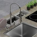 Torneira Misturador Gourmet de Pia para Cozinha com Bica Alta Flexível Inox Escovado Gourmet Civitt