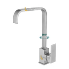 Torneira Monocomando 360º Cozinha Bancada Inox Escovada 1/4