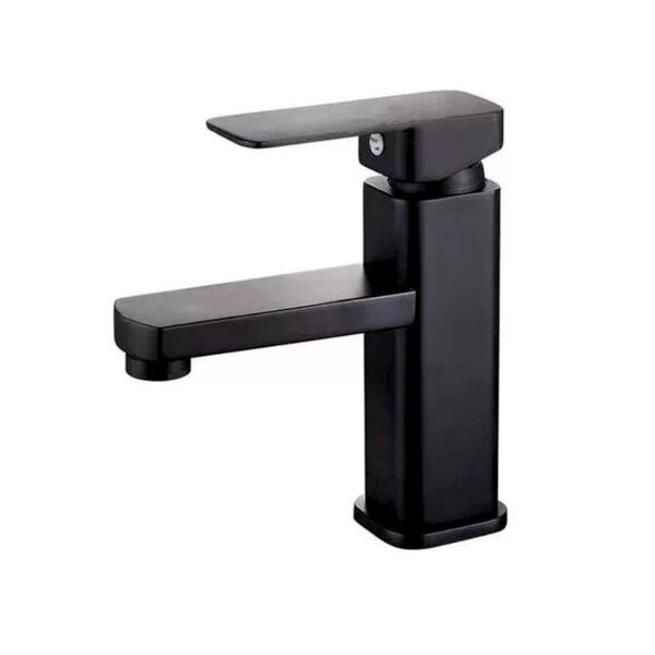 Torneira Monocomando Absolut Preta Bica Baixa Para Banheiro