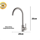 Torneira Monocomando Água Quente\Fria Misturador Torn. Aço In