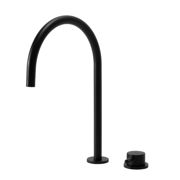 Torneira Monocomando Alta Para Banheiro (milos Preta Fosca)