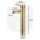 Torneira Monocomando Banheiro Alta Dourada F2002g Redonda