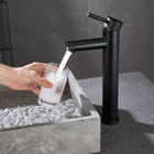 Torneira Monocomando Banheiro Alta Preta F2002b Redonda