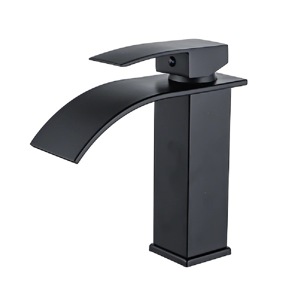 Torneira Monocomando Banheiro Cascata Slim Baixa - Preto