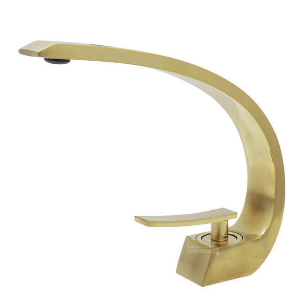 Torneira Monocomando Banheiro Curva Lorela Dourada Fosca 2292