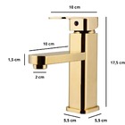Torneira Monocomando Banheiro Gold F2015g Quadrada Dourada