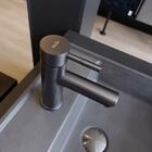 Torneira Monocomando Banheiro/Lavabo Bica Baixa Redonda Cinza