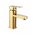 Torneira Monocomando Banheiro Metal Baixa Misturador Dourada