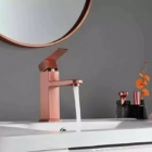 Torneira Monocomando Banheiro Metal Baixa Misturador Rose