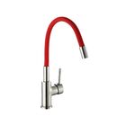 Torneira Monocomando Base Escovada Silicon Vermelho Flexível