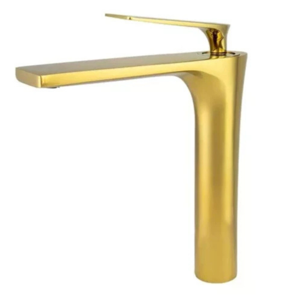 Torneira Monocomando Bica Alta Dourado Gold Luxo Banheiro Lav