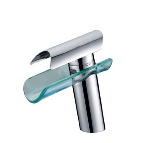 Torneira Monocomando Cascata Calha De Vidro Banheiro Baixa