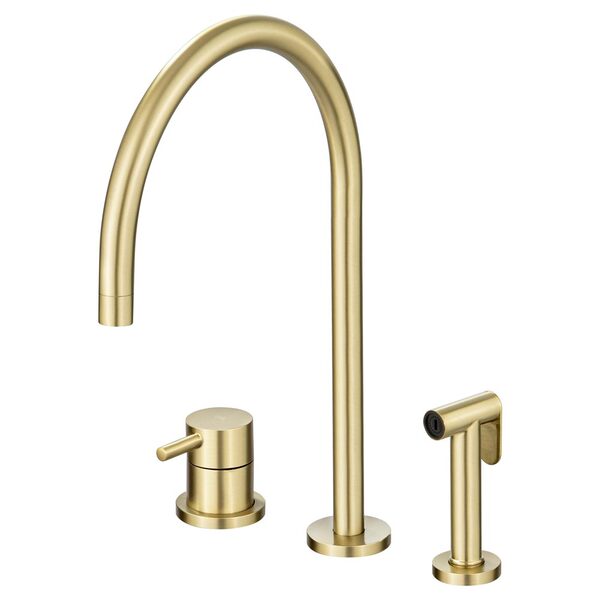 Torneira Monocomando Com Ducha De Cozinha (fiji Dourada Fosca)