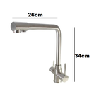 Torneira Monocomando Com Filtro Aço Inox Escovado 304