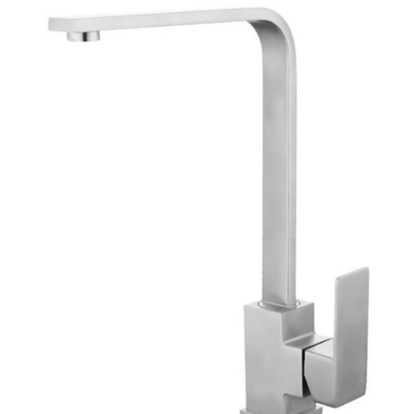 Torneira Monocomando Cozinha Alta Aço Inox F 1028 Quadrada