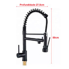 Torneira Monocomando Cozinha Gourmet Flexivel Preto Fosco