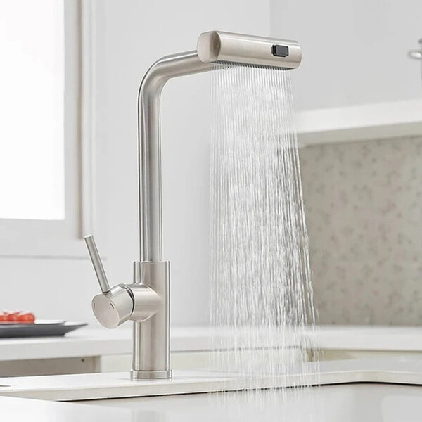 Torneira Monocomando Cozinha Mesa C/ Cascata Escovada