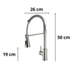 Torneira monocomando cozinha quente fria aço inox 304 escovad