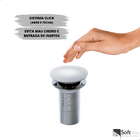 Torneira Monocomando Cromada Aço Inox E Válvula Click 3cm