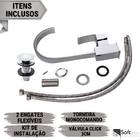 Torneira Monocomando Cromada Aço Inox E Válvula Click 3cm