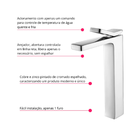 Torneira Monocomando Cromada Bica Alta Luxo Banheiro Lavabo P