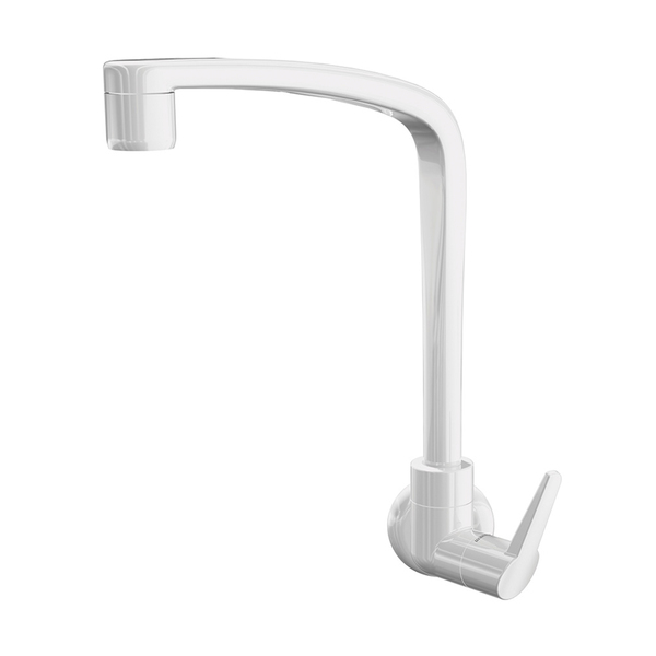 Torneira Monocomando de Parede para Cozinha com Bica Alta Articulável Branca Flatt Lorenzetti