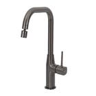 Torneira Monocomando Gourmet de Pia para Cozinha com Bica Alta Articulável Cinza Mônaco Jiwi