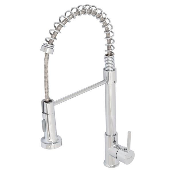 Torneira Monocomando de Pia para Cozinha Bica Alta Flexível Cromada Gourmet Civitt