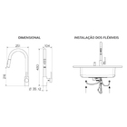 Torneira Monocomando Gourmet de Pia para Cozinha com Bica Alta Flexível Cromado Spice Docol