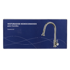 Torneira Monocomando Gourmet de Pia para Cozinha com Bica Alta Extensível Inox Escovado Econocozi Jiwi