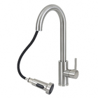 Torneira Monocomando Gourmet de Pia para Cozinha com Bica Alta Extensível Inox Escovado Econocozi Jiwi