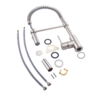 Torneira Monocomando Gourmet de Pia para Cozinha com Bica Alta Flexível Níquel Escovado Tomas Delinia