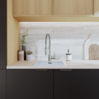 Torneira Monocomando Gourmet de Pia para Cozinha com Bica Alta Flexível Níquel Escovado Tomas Delinia