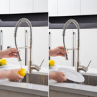 Torneira Monocomando Gourmet de Pia para Cozinha com Bica Alta Flexível Níquel Escovado Tomas Delinia