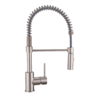 Torneira Monocomando Gourmet de Pia para Cozinha com Bica Alta Flexível Níquel Escovado Tomas Delinia