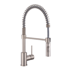 Torneira Monocomando Gourmet de Pia para Cozinha com Bica Alta Flexível Níquel Escovado Tomas Delinia