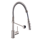 Torneira Monocomando Gourmet de Pia para Cozinha com Bica Alta Flexível Níquel Escovado Tomas Delinia