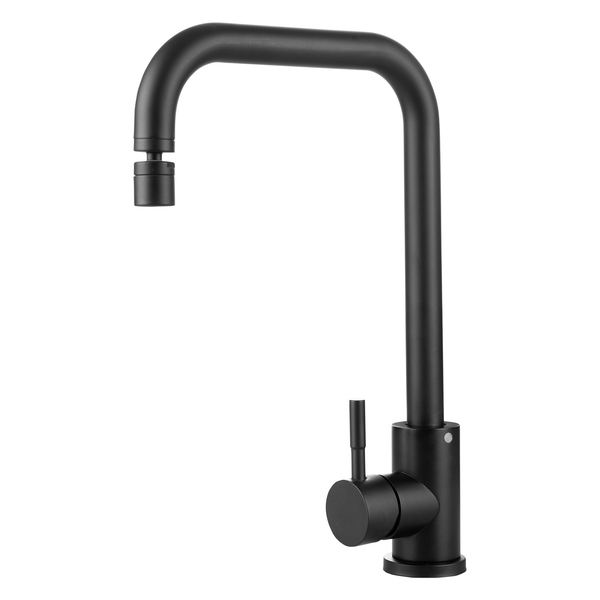 Torneira Monocomando de Pia para Cozinha com Bica Alta Flexível Preto Fosco Easy Kitchen Luvia