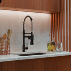 Torneira Monocomando Gourmet com Saída para Água Filtrada de Pia para Cozinha Bica Média Flexível Preto Fosco DUO Civit