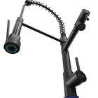 Torneira Monocomando Gourmet com Saída para Água Filtrada de Pia para Cozinha Bica Média Flexível Preto Fosco DUO Civit