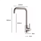 Torneira Monocomando de Pia para Cozinha Gourmet aço inox esc