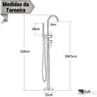 Torneira Monocomando De Piso Chão Para Banheira Rose Gold