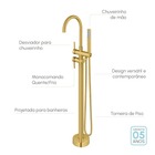 Torneira Monocomando De Piso Para Banheira (maule Dourada)