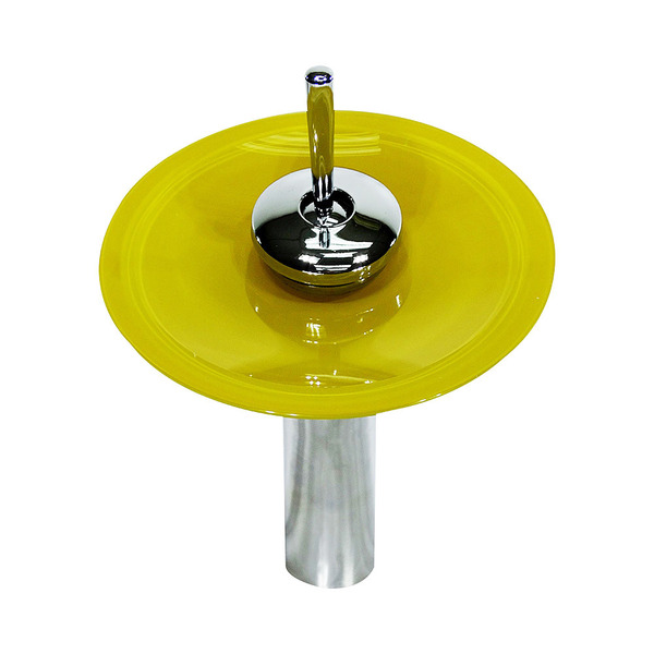 Torneira Monocomando De Vidro Redonda Alta Amarelo
