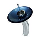 Torneira Monocomando De Vidro Redonda Alta Azul