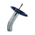 Torneira Monocomando De Vidro Redonda Alta Azul Escuro